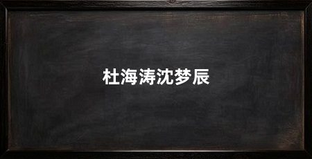 杜海涛沈梦辰