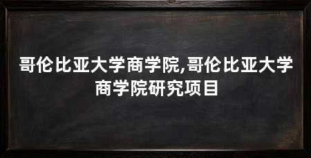 哥伦比亚大学商学院,哥伦比亚大学商学院研究项目