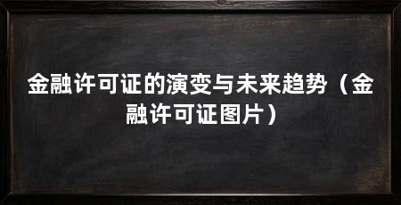 金融许可证的演变与未来趋势(金融许可证图片)