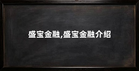 盛宝金融,盛宝金融介绍