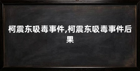 柯震东吸毒事件,柯震东吸毒事件后果