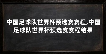 中国足球队世界杯预选赛赛程,中国足球队世界杯预选赛赛程结果