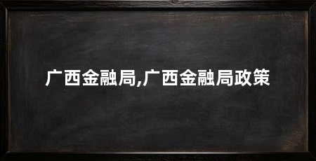 广西金融局,广西金融局政策
