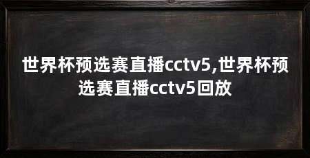 世界杯预选赛直播cctv5,世界杯预选赛直播cctv5回放