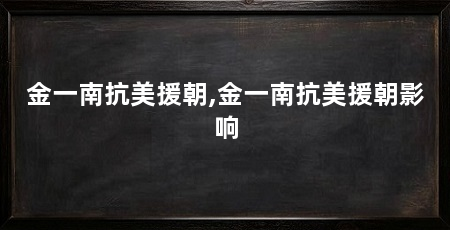 金一南抗美援朝,金一南抗美援朝影响