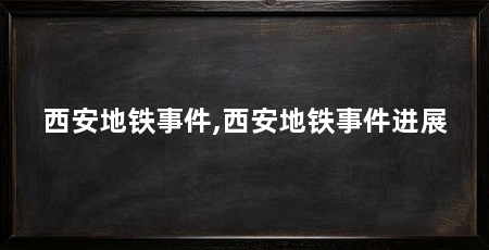 西安地铁事件,西安地铁事件进展