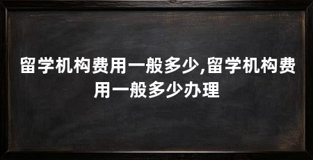 留学机构费用一般多少,留学机构费用一般多少办理