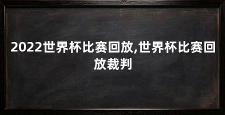 2022世界杯比赛回放,世界杯比赛回放裁判