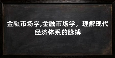金融市场学,金融市场学,理解现代经济体系的脉搏