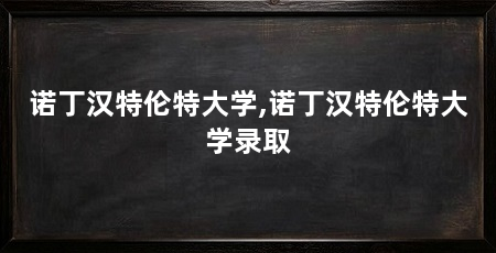 诺丁汉特伦特大学,诺丁汉特伦特大学录取