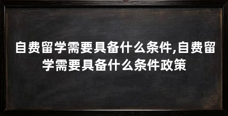 自费留学需要具备什么条件,自费留学需要具备什么条件政策