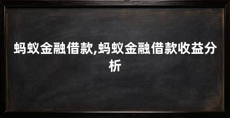 蚂蚁金融借款,蚂蚁金融借款收益分析