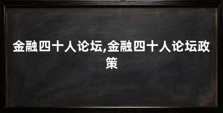 金融四十人论坛,金融四十人论坛政策