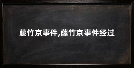 藤竹京事件,藤竹京事件经过