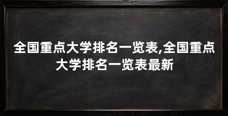 全国重点大学排名一览表,全国重点大学排名一览表最新