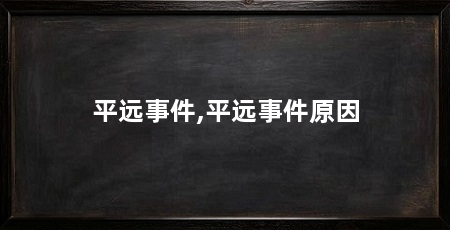 平远事件,平远事件原因
