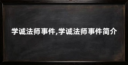 学诚法师事件,学诚法师事件简介