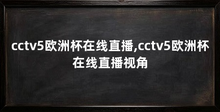 cctv5欧洲杯在线直播,cctv5欧洲杯在线直播视角