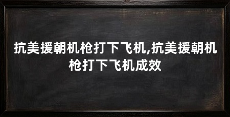 抗美援朝机枪打下飞机,抗美援朝机枪打下飞机成效