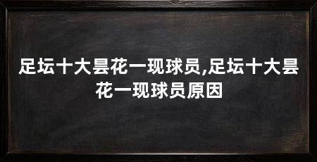 足坛十大昙花一现球员,足坛十大昙花一现球员原因