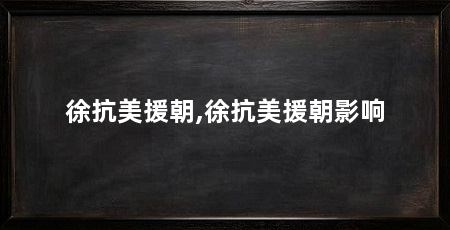 徐抗美援朝,徐抗美援朝影响