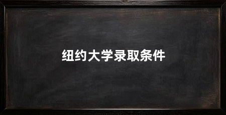 纽约大学录取条件