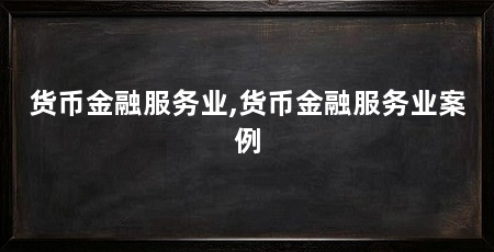 货币金融服务业,货币金融服务业案例