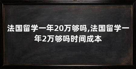 法国留学一年20万够吗,法国留学一年2万够吗时间成本