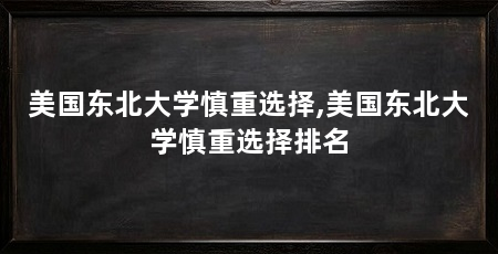 美国东北大学慎重选择,美国东北大学慎重选择排名