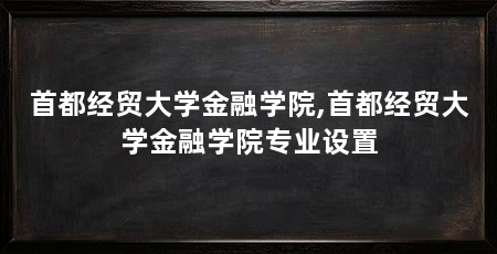 首都经贸大学金融学院,首都经贸大学金融学院专业设置
