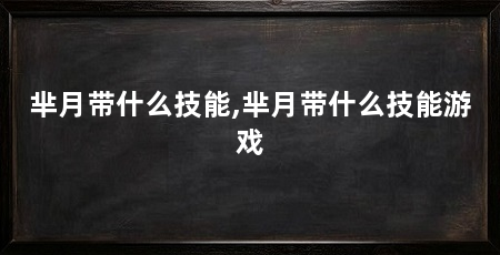 芈月带什么技能,芈月带什么技能游戏