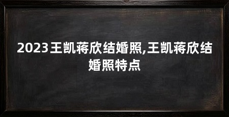 2023王凯蒋欣结婚照,王凯蒋欣结婚照特点