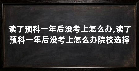 读了预科一年后没考上怎么办,读了预科一年后没考上怎么办院校选择