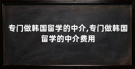 专门做韩国留学的中介,专门做韩国留学的中介费用