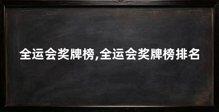 全运会奖牌榜,全运会奖牌榜排名