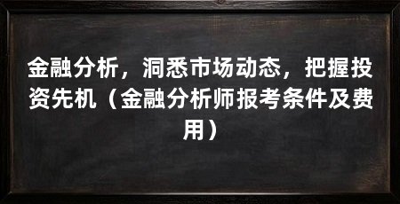 金融分析，洞悉市场动态，把握投资先机（金融分析师报考条件及费用）