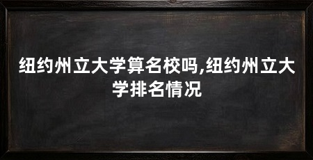 纽约州立大学算名校吗,纽约州立大学排名情况