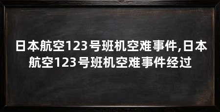 日本航空123号班机空难事件,日本航空123号班机空难事件经过