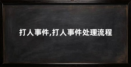 打人事件,打人事件处理流程