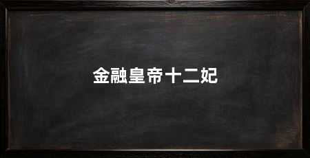 金融皇帝十二妃