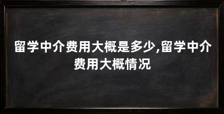 留学中介费用大概是多少,留学中介费用大概情况