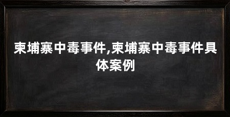 柬埔寨中毒事件,柬埔寨中毒事件具体案例