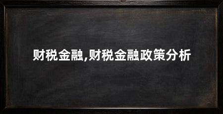 财税金融,财税金融政策分析