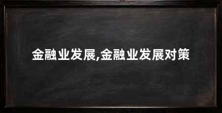 金融业发展,金融业发展对策