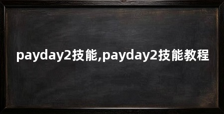 payday2技能,payday2技能教程