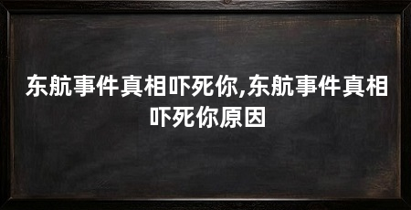 东航事件真相吓死你,东航事件真相吓死你原因