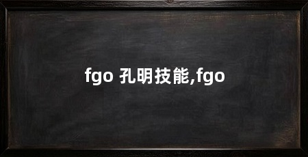 fgo 孔明技能,fgo