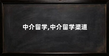 中介留学,中介留学渠道