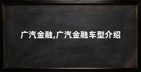 广汽金融,广汽金融车型介绍