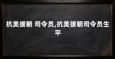 抗美援朝 司令员,抗美援朝司令员生平
